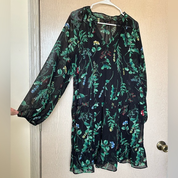 2 Piece Floral Long Sleeved Dress - Banana Republic - Size M - Picture 3 of 10